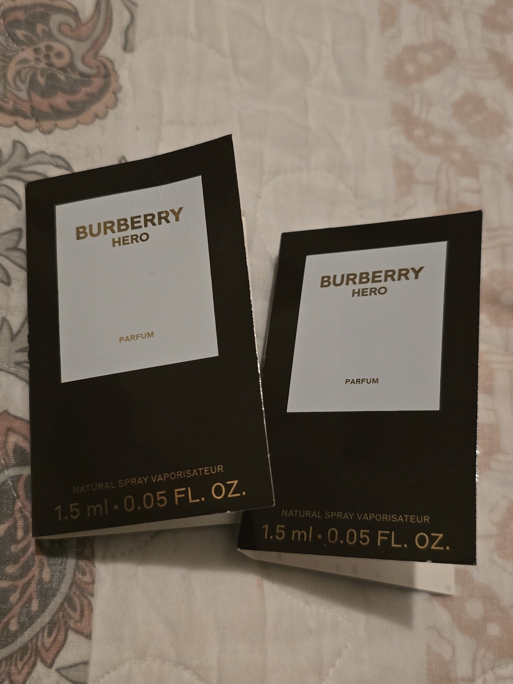 Burberry Hero for men Sample Cards - 2 samples